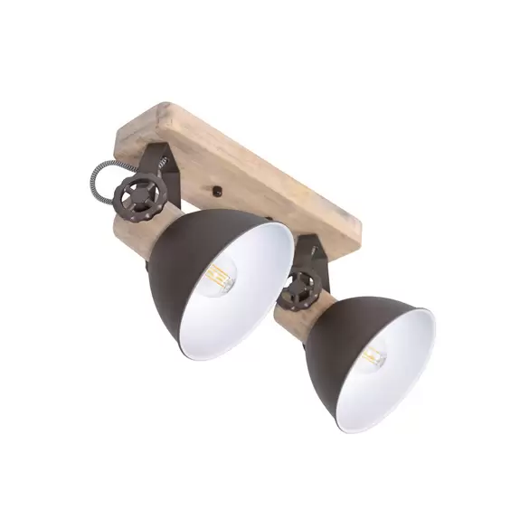 Lampenwelt Deckenspot Gearwood, 2-flammig, anthrazit 50% Rabatt für begrenzte Zeit