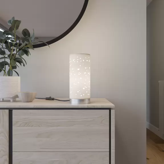 Lampenwelt Lindby Smart Tischleuchte Alwine in Zylinderform 2025