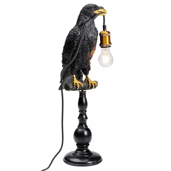 Lampenwelt KARE Animal Sitting Crow Tischleuchte in Schwarz Hotsell