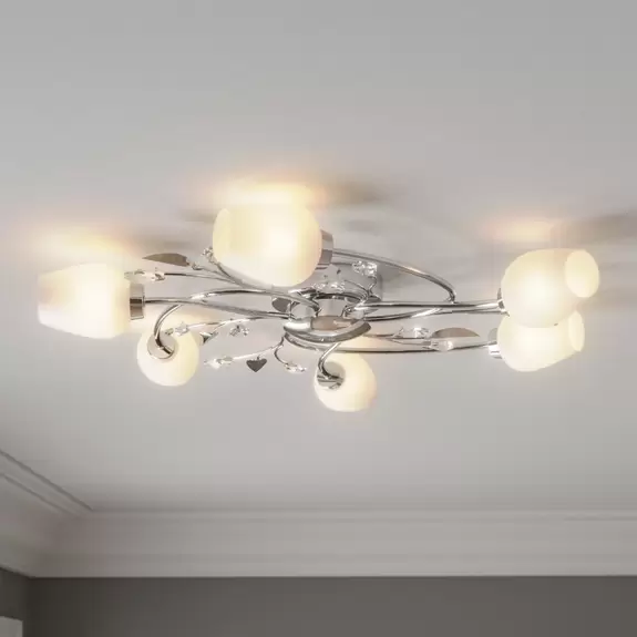 Lampenwelt Deckenleuchte Freda, chrom, 6-flammig Meist gekauft