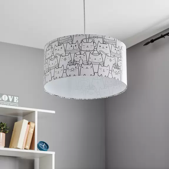 Lampenwelt Mit Katzenmotiv bedruckte Hängeleuchte Cats Begrenztes Angebot