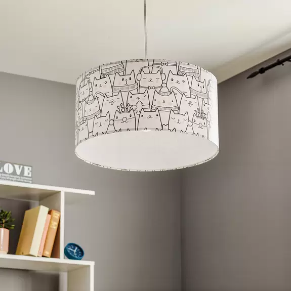 Lampenwelt Mit Katzenmotiv bedruckte Hängeleuchte Cats Begrenztes Angebot