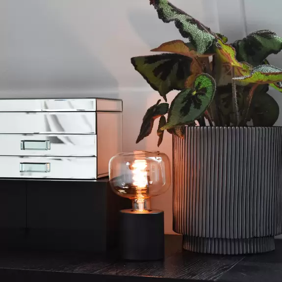 Lampenwelt Calex Tischleuchte in Zylinderform, schwarz Cyber Monday
