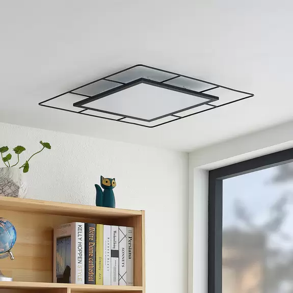 Lampenwelt Lindby Khai LED-Deckenleuchte, Stepdim, 60 x 60 cm Weihnachtsangebot