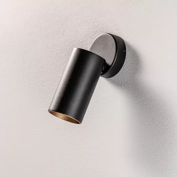 Lampenwelt Deckenstrahler Mono I schwarz, innen gold, 1-fl Valentinstagsangebot