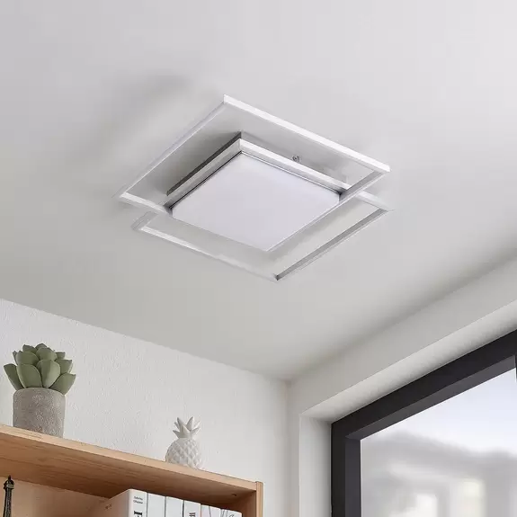 Lampenwelt Lindby Zayd LED-Deckenleuchte, nickel Wochenangebot