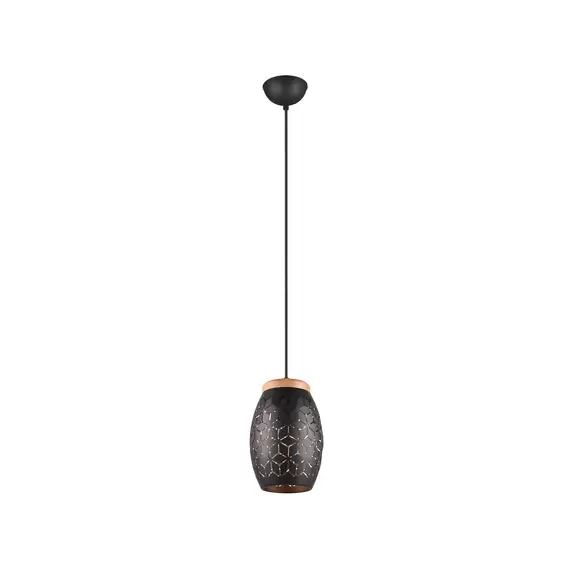 Lampenwelt Hängelampe Bidar, Ø 15 cm, schwarz-gold, Metall zollfrei