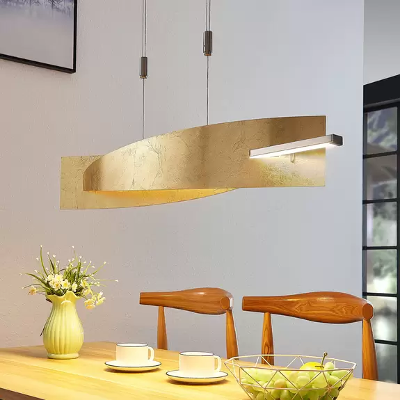 Lampenwelt LED-Hängeleuchte Marija, Blende senkrecht, gold Blitzverkäufe