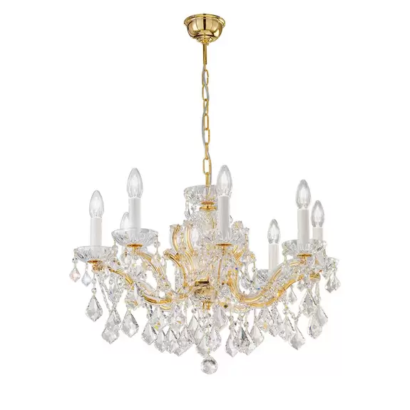Lampenwelt KOLARZ Maria Louise Lüster, Gold 24 kt, 8-flammig Versandkostenfrei