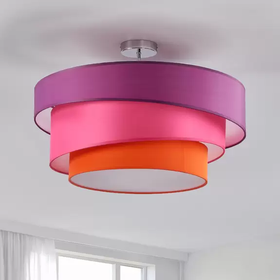 Lampenwelt Deckenleuchte Melia, violett und pink Großer Ausverkauf