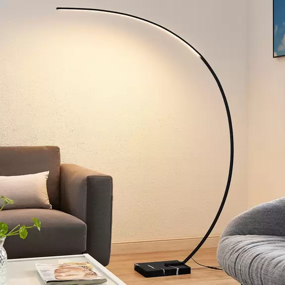Lampenwelt Lindby Kendra LED-Bogenstehleuchte, schwarz Heißer Verkauf