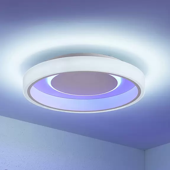 Lampenwelt Lindby Wikani LED-Deckenleuchte, RGB, CCT, dimmbar Große Rabatte