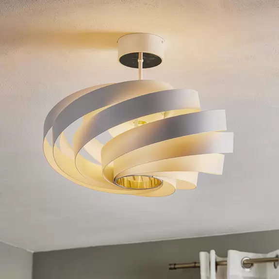 Lampenwelt Deckenleuchte Vento, weiß, Metall, Ø 50 cm Sonderangebote
