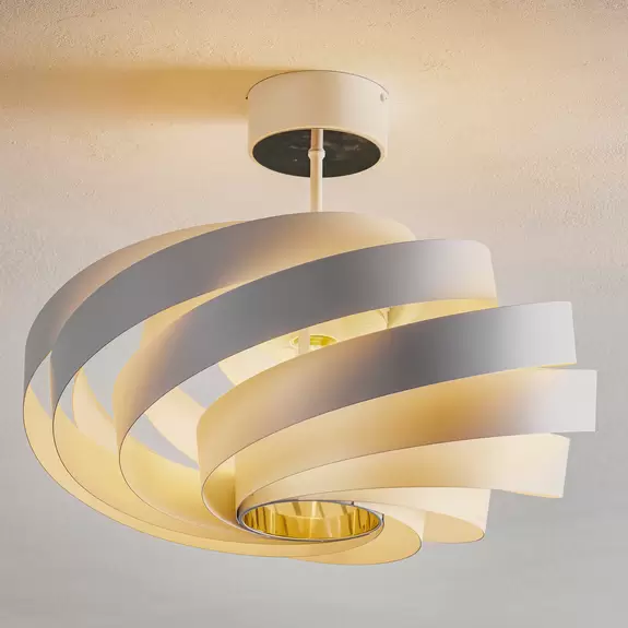 Lampenwelt Deckenleuchte Vento, weiß, Metall, Ø 50 cm Sonderangebote