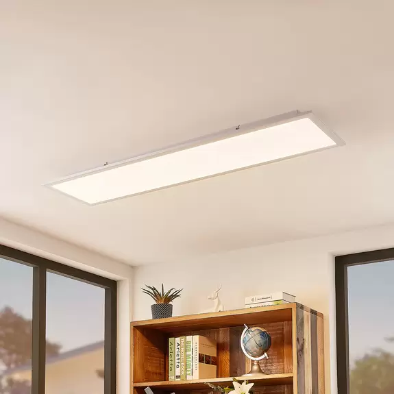 Lampenwelt Lindby Smart LED-Deckenpanel Kjetil 120 x 30 cm Tuya RGB CCT Neueste Stile