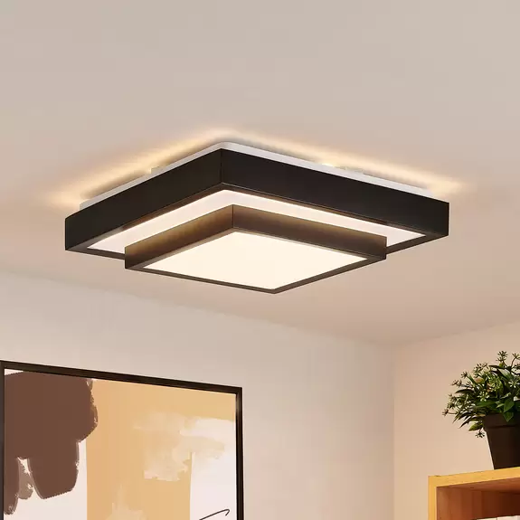 Lampenwelt Lindby Vilho LED-Deckenleuchte, eckig, 32 cm Black Friday Preise