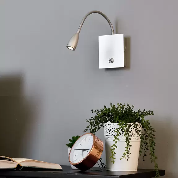 Lampenwelt Dimmbare LED-Wandleuchte Torin, silbergrau Outlet