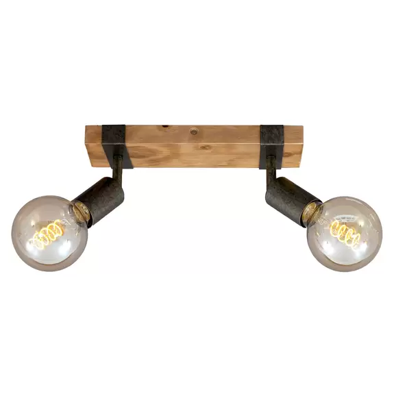 Lampenwelt Deckenleuchte Wood Basic, zweiflammig im Angebot