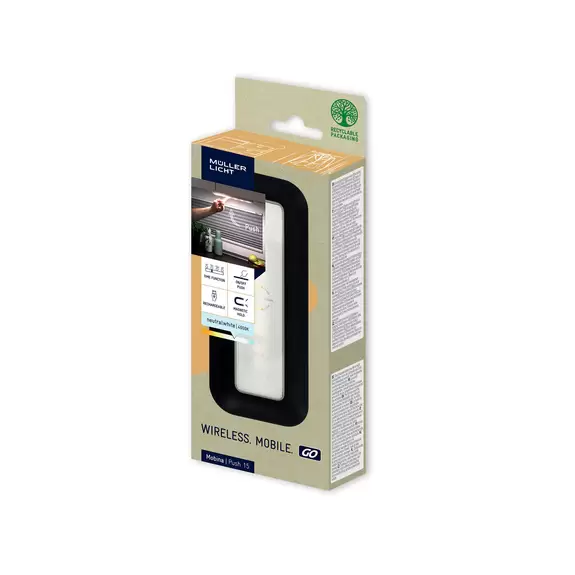 Lampenwelt LED-Möbelleuchte Mobina Push 15, Akku, schwarz Schlussverkauf