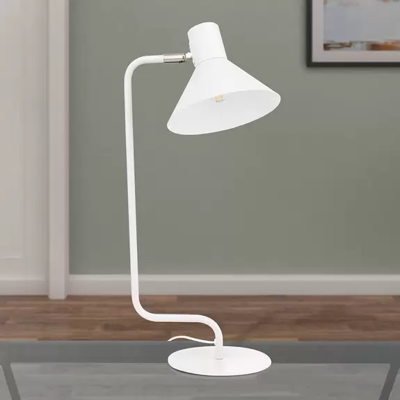 Lampenwelt Schreibtischlampe Viktoria Kopf verstellbar weiß Blitzverkäufe