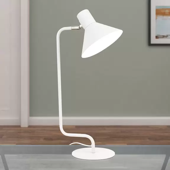 Lampenwelt Schreibtischlampe Viktoria Kopf verstellbar weiß Blitzverkäufe