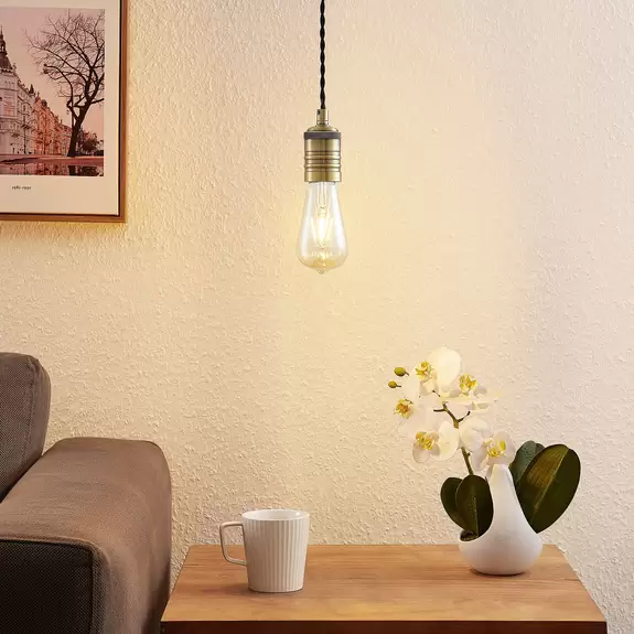 Lampenwelt Lindby Gurima Hängeleuchte, messing antik Versandkostenfrei