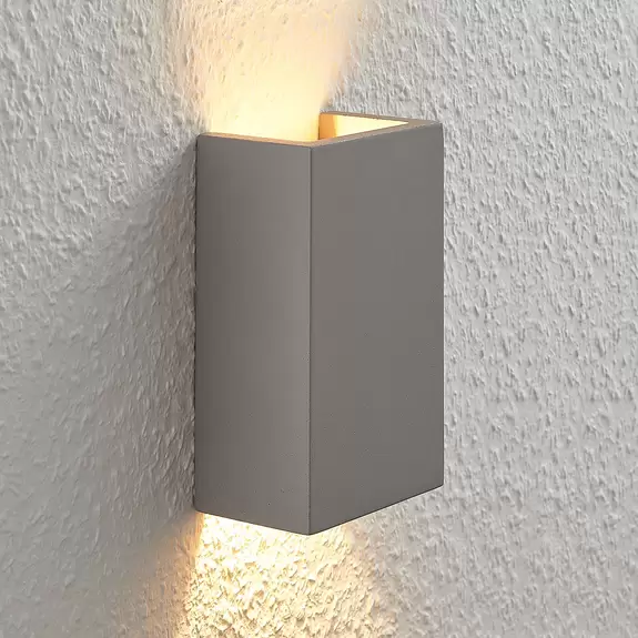 Lampenwelt Beton-Wandleuchte Smira in Grau, 11x18cm Großer Ausverkauf