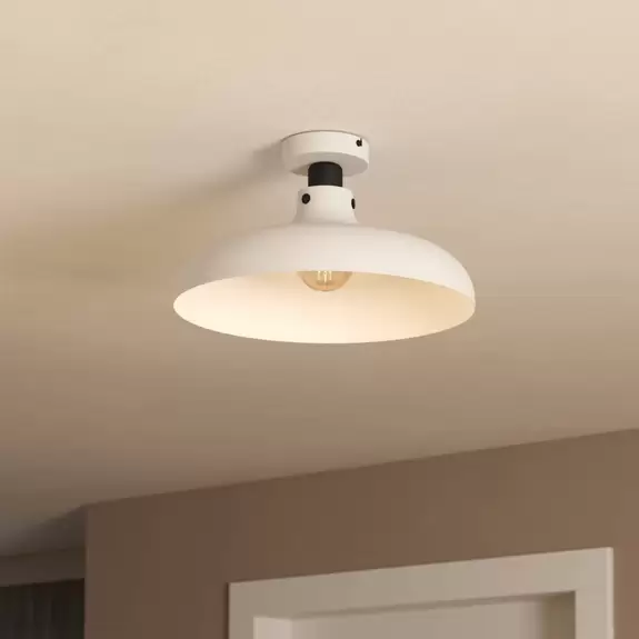 Lampenwelt Deckenleuchte Matlock, Ø 38 cm, grau/schwarz Exklusivangebot