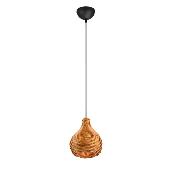 Lampenwelt Hängeleuchte Sprout aus Rattan, 1-flammig, natur Osterangebot