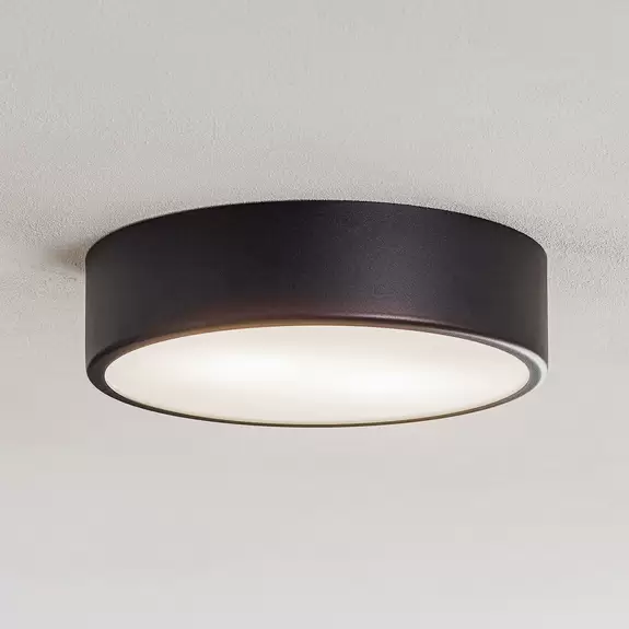 Lampenwelt Deckenleuchte Cleo, Ø 30 cm, schwarz Kostenlose Rückgabe