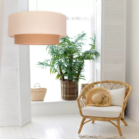 Lampenwelt Hängeleuchte Boho, Ø 60 cm 1-flg. ecru/Jute braun Begrenzte Freigabe