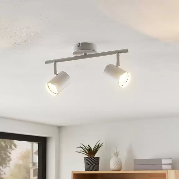 Lampenwelt Lindby Deckenleuchte Jorell, weiß matt, 2-flammig, Metall Neueste Stile