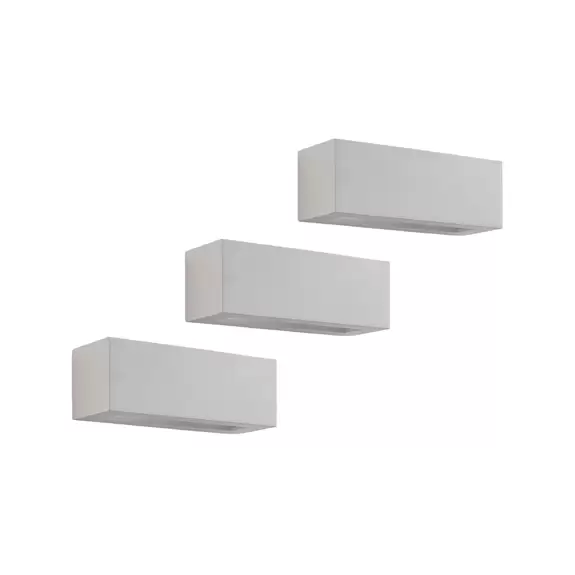 Lampenwelt Lindby Wandlampe Tjada, 22 cm, weiß, Gips, G9, bemalbar, 3er Bis zu 55% Rabatt