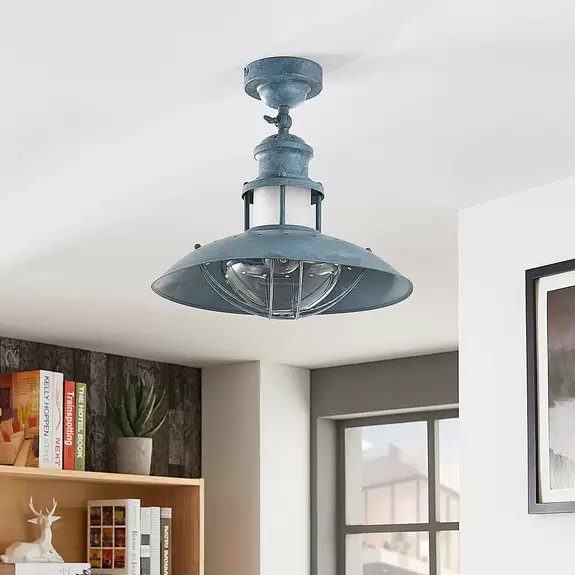 Lampenwelt Betongraue Deckenlampe Louisanne, Industriestil Im Verkauf