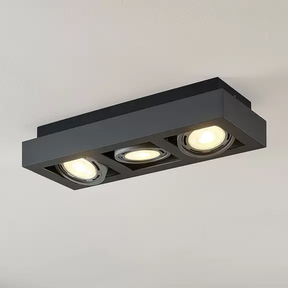 Lampenwelt Deckenstrahler Ronka, GU10, 3-fl., dunkelgrau Rabatte dieses Monats