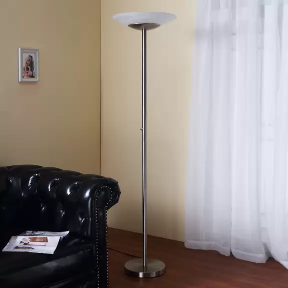 Lampenwelt LED-Deckenfluter Ragna mit Dimmer, nickel matt 2025