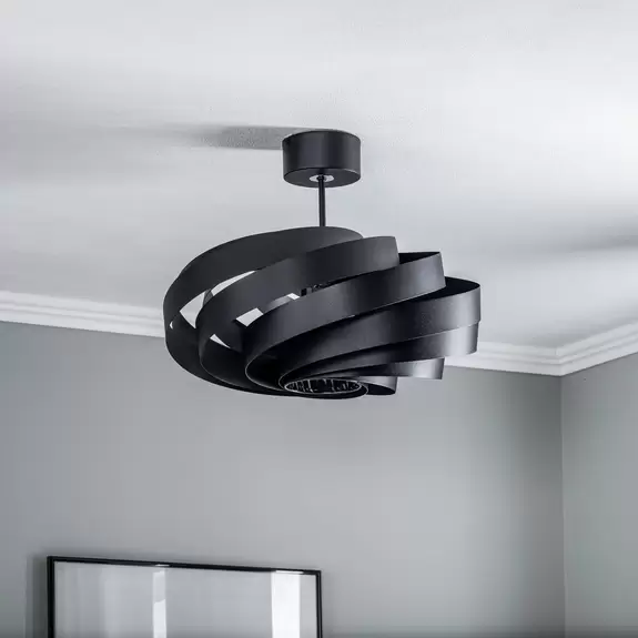Lampenwelt Deckenleuchte Vento, schwarz, Ø 50 cm, Metall, E27 Online