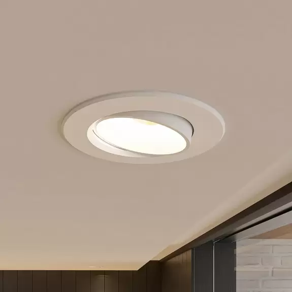 Lampenwelt Prios LED-Einbauleuchte Shimar, weiß, 9 W, 3000K, dimmbar Schlussverkauf