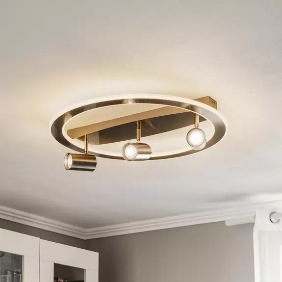Lampenwelt Lindby Berisha LED-Deckenlampe, 4-flammig, nickel Limitierter Zeitrabatt