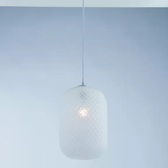Lampenwelt Hängeleuchte Ashford S15 mit Glasschirm weiß Black Friday