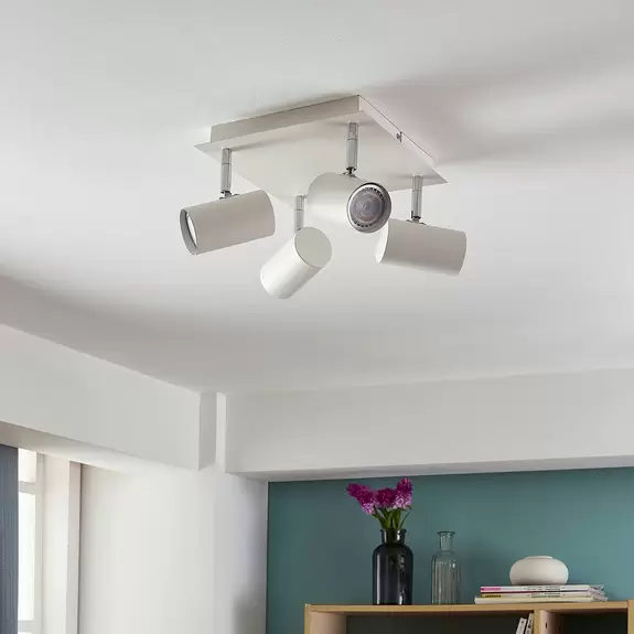 Lampenwelt Quadratische Deckenleuchte Iluk, vierflammig Tägliche Deals