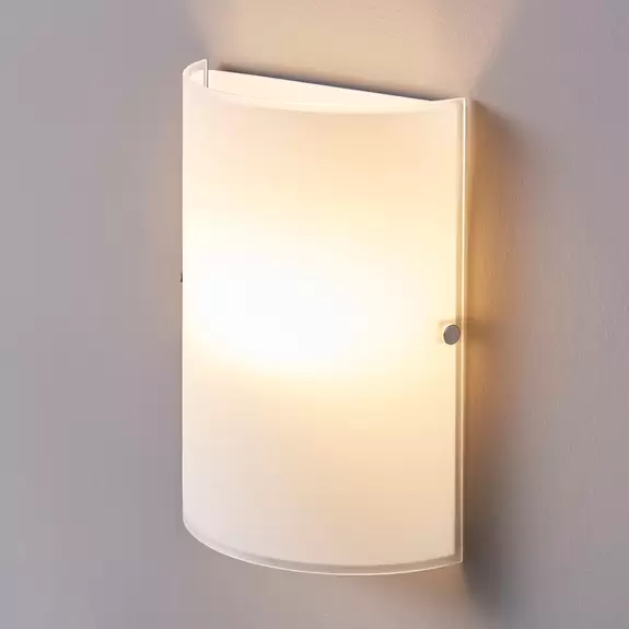 Lampenwelt Schlichte Wandleuchte Giulia aus gefrostetem Glas Nur für heute