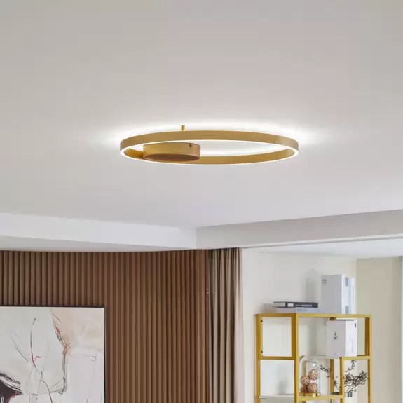 Lampenwelt Lucande Smart LED-Deckenleuchte Moise, gold, CCT, Tuya Hotsell