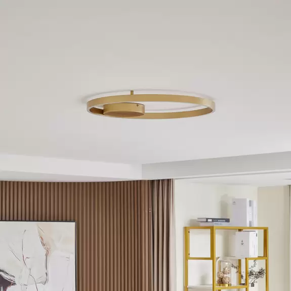 Lampenwelt Lucande Smart LED-Deckenleuchte Moise, gold, CCT, Tuya Hotsell