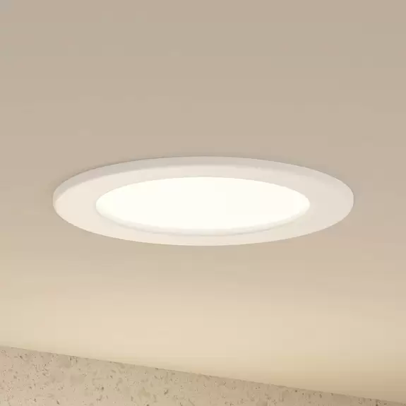 Lampenwelt Prios LED-Einbaulampe Cadance, weiß, 17 cm, dimmbar Rabatt