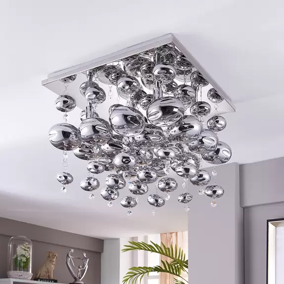 Lampenwelt Mit Glaskugeln behangene Deckenleuchte Esfera Begrenztes Angebot