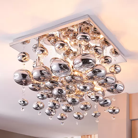 Lampenwelt Mit Glaskugeln behangene Deckenleuchte Esfera Begrenztes Angebot
