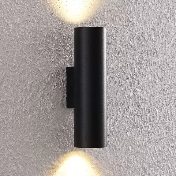 Lampenwelt Arcchio Wandleuchte Brinja, 2-flammig, schwarz, rund, GU10