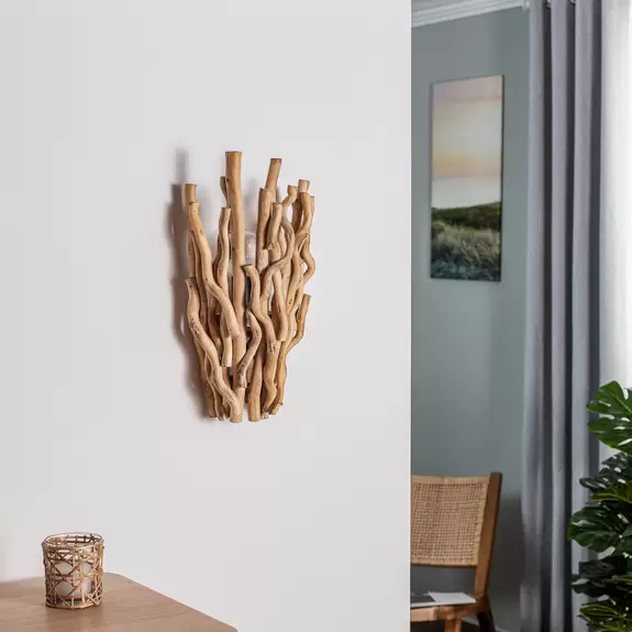 Lampenwelt Wandleuchte Agar mit Schirm aus Holz Osterangebot