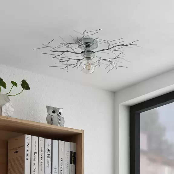 Lampenwelt Lindby Vetki Deckenleuchte mit Astdekor, chrom Bis zu 60% Rabatt